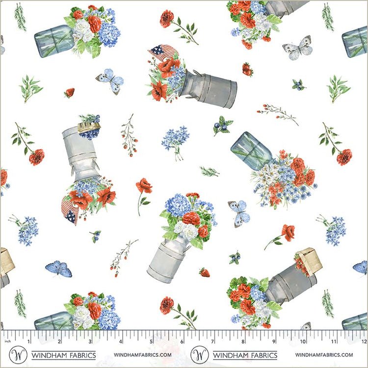 White America the Beautiful Red White and Beautiful 44"/45" Cotton Fabric Per yard - Choice Fabrics55134-1