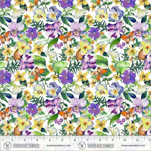 Violeta Garden Blooms White 44"/45" Cotton Fabric Per Yard - Choice Fabrics55332-3