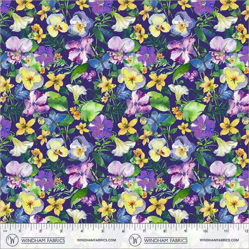 Violeta Garden Blooms Royal 44"/45" Cotton Fabric Per Yard - Choice Fabrics55332-4