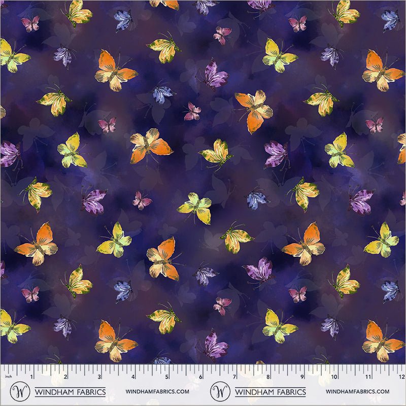 Violeta Butterfly Flight Midnight 44"/45" Cotton Fabric Per Yard - Choice Fabrics55333-5