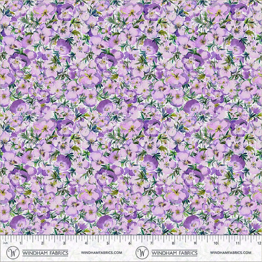 Violeta Perfect Pansies Lilac 44"/45" Cotton Fabric Per Yard - Choice Fabrics55334-8