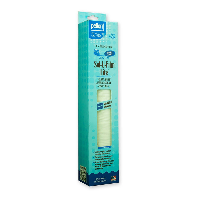 Pellon® 553 Sol-U-Film® Lite Embroidery Stabilizer – 12" x 9 Yard Package – Clear - Choice FabricsDS553RPKG