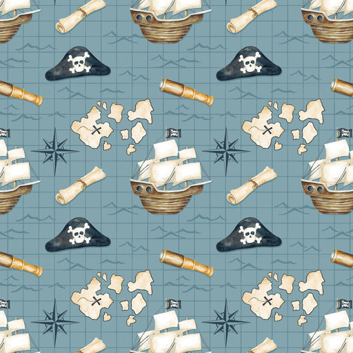 Camelot Flannels - 56240101B - 02 - Treasure Map - Choice Fabrics56240101B-02