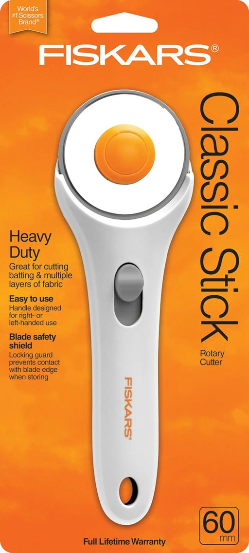 Fiskars 60mm Stick Rotary Cutter White and Orange - Choice FabricsCDS-197960