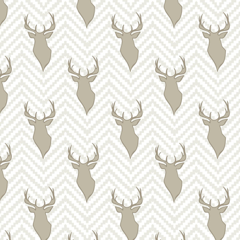 Camelot Flannels - 66230301B - 01 - Rustic Textured Stags - Choice Fabrics66230301B-01