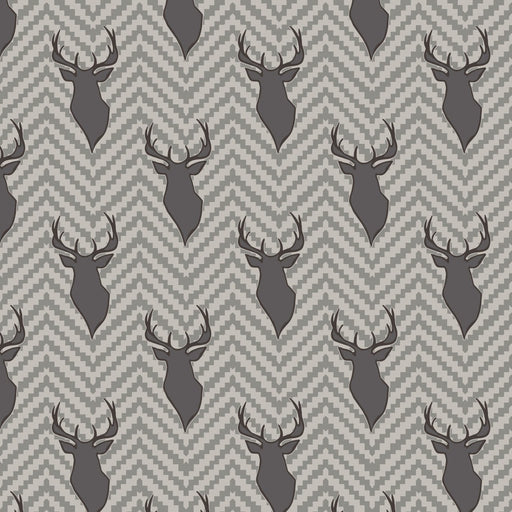 Camelot Flannels - 66230301B - 02 - Rustic Textured Stags - Choice Fabrics66230301B-02