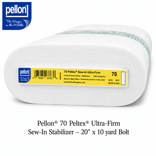 Pellon® 70 Peltex® Ultra-Firm Sew-In Stabilizer 20" x 10 yard Bolt (White) - Choice FabricsDS70WHT20-2010BOLT