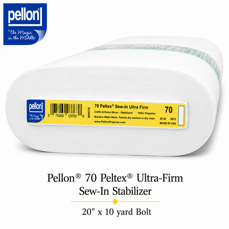 Pellon® 70 Peltex® Ultra-Firm Sew-In Stabilizer 20" x 10 yard Bolt (White) - Choice FabricsDS70WHT20-2010BOLT