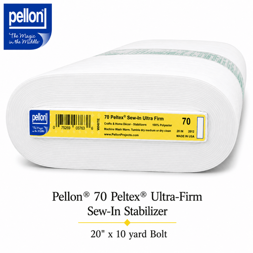 Pellon® 70 Peltex® Ultra-Firm Sew-In Stabilizer 20" x 10 yard Bolt (White) - Choice FabricsDS70WHT20-2010BOLT