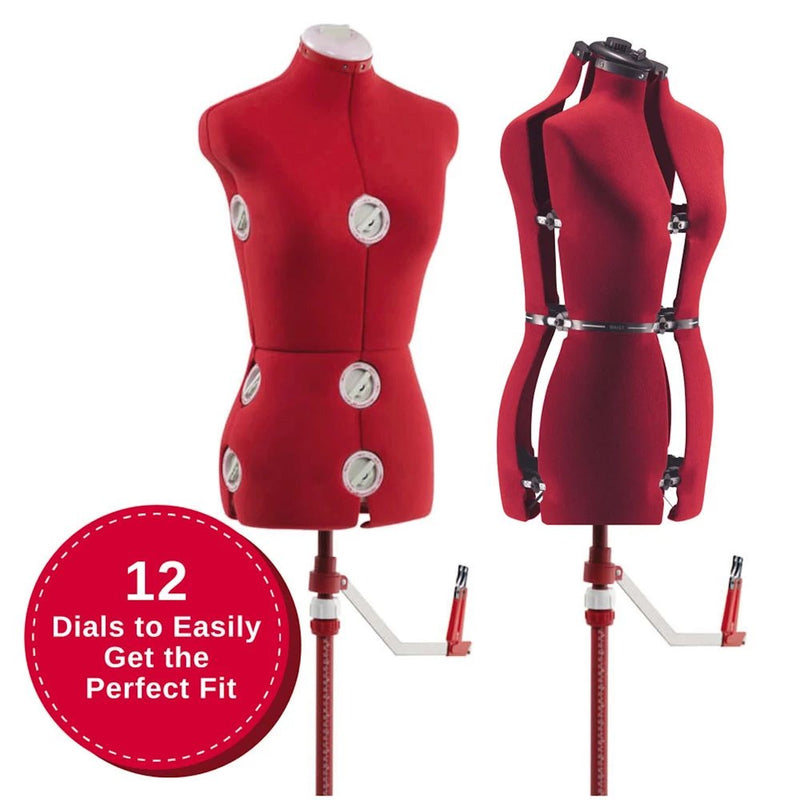SINGER® Adjustable Dress Form - Small/Medium - Choice FabricsDF150SM_RD