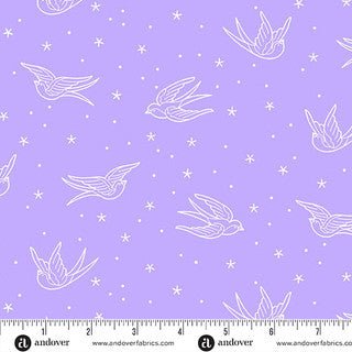 Perfect Day Swallows Light Purple Cotton 44"/45" Fabric Per Yard - Choice FabricsA-10218-LP