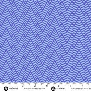 Perfect Day Zigziig Blue Cotton 44"/45" Fabric Per Yard - Choice FabricsA-10221-B