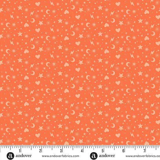 Perfect Day Charm Toss Orange Cotton 44"/45" Fabric Per Yard - Choice FabricsA-10223-O