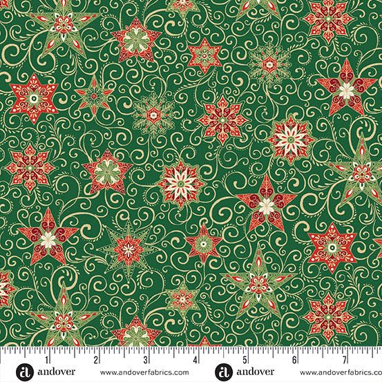 Adorn Star Green 44"/45" Cotton Fabric Per Yard - Choice FabricsMU-215-G