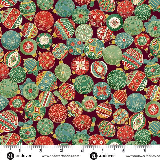 Adorn Ornament Burgundy 44"/45" Cotton Fabric Per Yard - Choice FabricsMU-217-R9