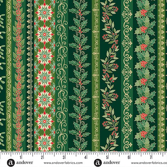 Adorn Garland Stripe Green 44"/45" Cotton Fabric Per Yard - Choice FabricsMU-218-G