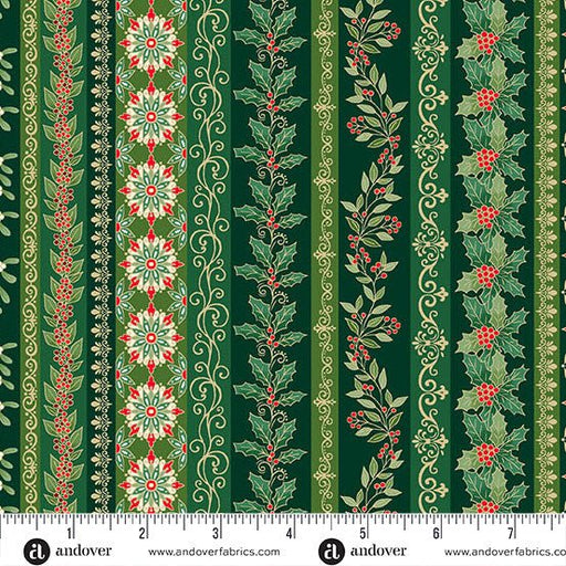 Adorn Garland Stripe Green 44"/45" Cotton Fabric Per Yard - Choice FabricsMU-218-G