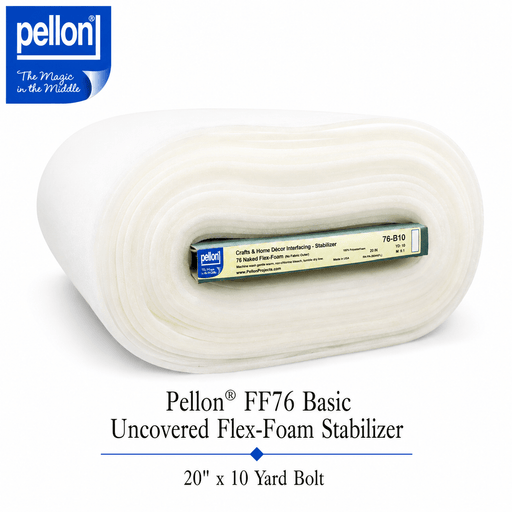 Pellon® FF76 Basic Uncovered Flex-Foam Stabilizer – 20" x 10 Yard Bolt – Natural - Choice FabricsDSFF76-2010BOLT
