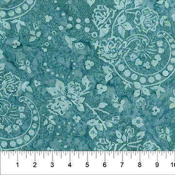 Rose Parade Rose Swirl Dark Teal 45" wide fabric per yard - Choice FabricsFFDS-Banyan 80635-64
