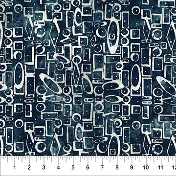 4th and Main Favorites - Boxes Midnight 45" wide fabric per yard