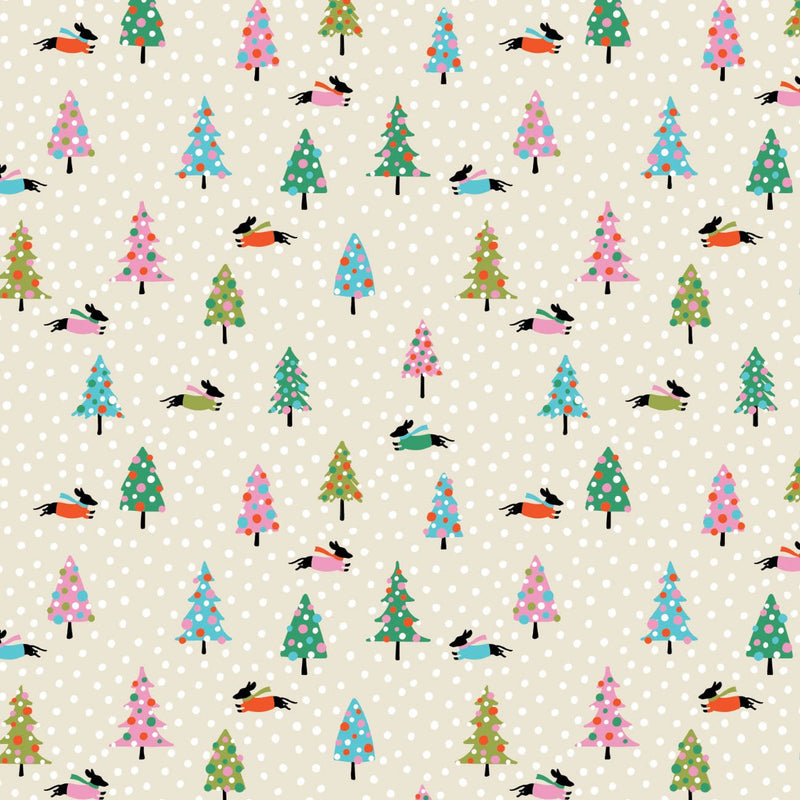 Camelot Flannels - 82210502B - 01 - Dachshund in the Snow - Choice Fabrics82210502B-01