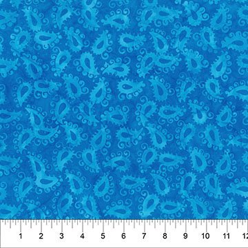 Majesty Paisleys Bright Blue 45" wide fabric per yard - Choice FabricsFFDS-83501-44 15