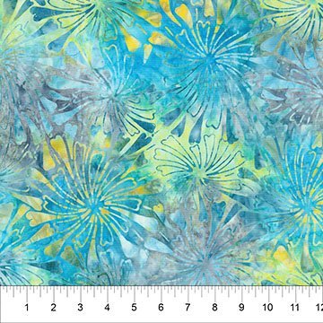 Flora Spiral Burst - Blue multi 45" wide fabric per yard - Choice FabricsFFDS-83630-43 15