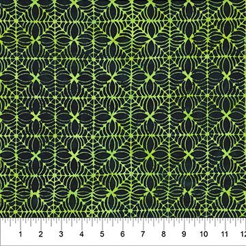 Happy Haunting - Spider Web Lime Light 45" wide fabric per yard - Choice FabricsFFDS-83709-71 15