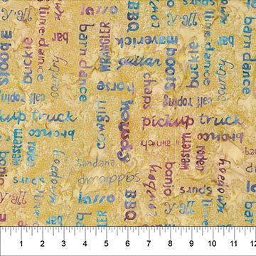 Saddle Up Words Cheese Sauce Cotton 43"/44" Fabric Per Yard - Choice Fabrics83723-57