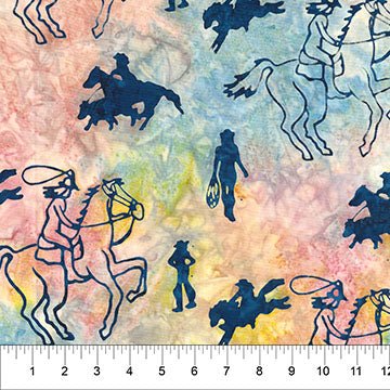 Saddle Up Collage Steel Blue Cotton 43"/44" Fabric Per Yard - Choice Fabrics83724-41
