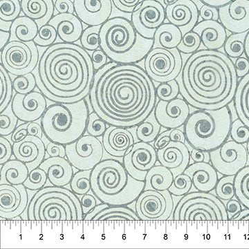 Abstraction - Swirls Light Sea Fog 45" wide fabric per yard