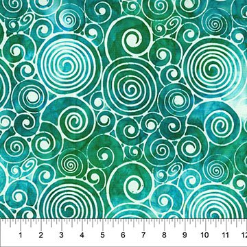 Abstraction - Swirls Turquoise 45" wide fabric per yard