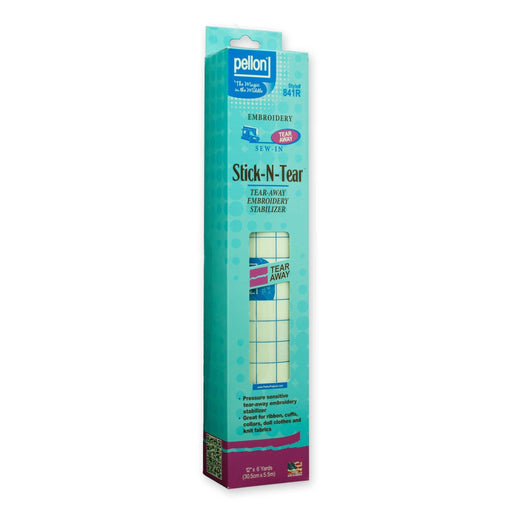 Pellon® 841 Stick-N-Tear™ Stabilizer – 12" x 6 Yard Package – White - Choice FabricsDS841RPKG