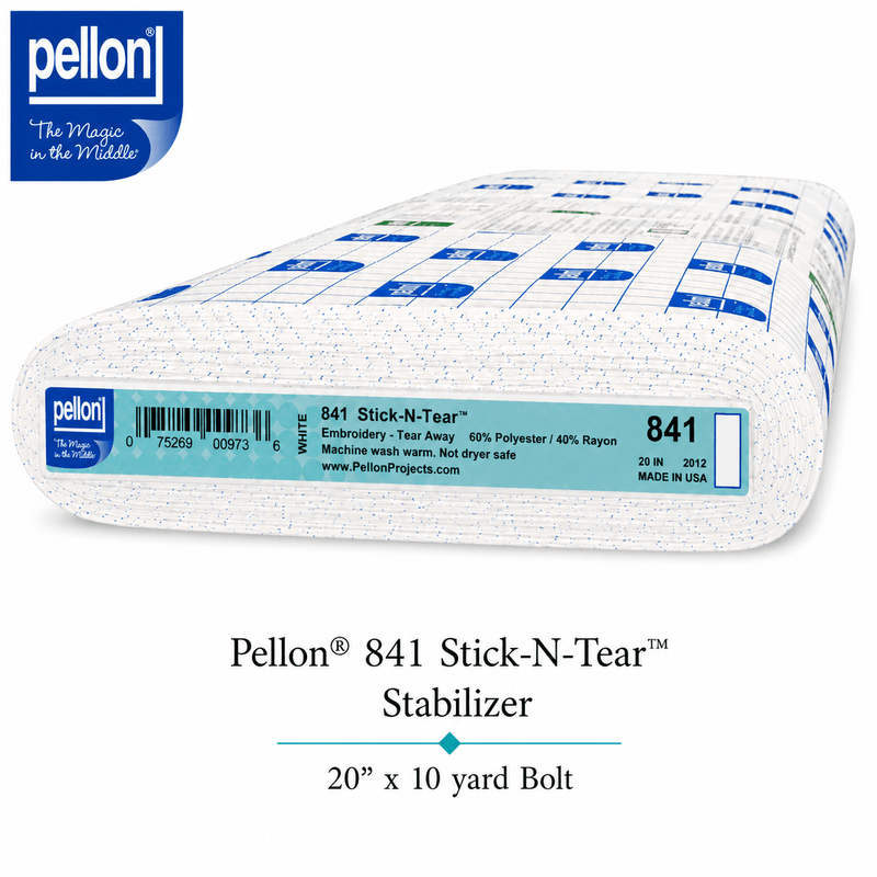 Pellon® 841 Stick-N-Tear™ Stabilizer – 20" x 10 Yard Bolt – White - Choice FabricsDS841-2010BOLT