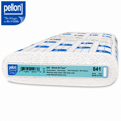 Pellon® 841 Stick-N-Tear™ Stabilizer 20" x 10 yard Bolt (White) - Choice FabricsPDS-841-2010BOLT