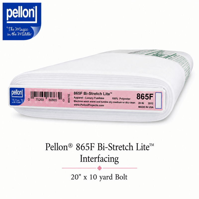 Pellon® 865F Bi-Stretch Lite™ Fusible Interfacing – 20" x 10 Yard Bolt – White - Choice FabricsDS865F-2010BOLT