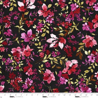 Garden Whispers 118" Black Cotton Wideback Fabric per yard - Choice Fabrics8751-99