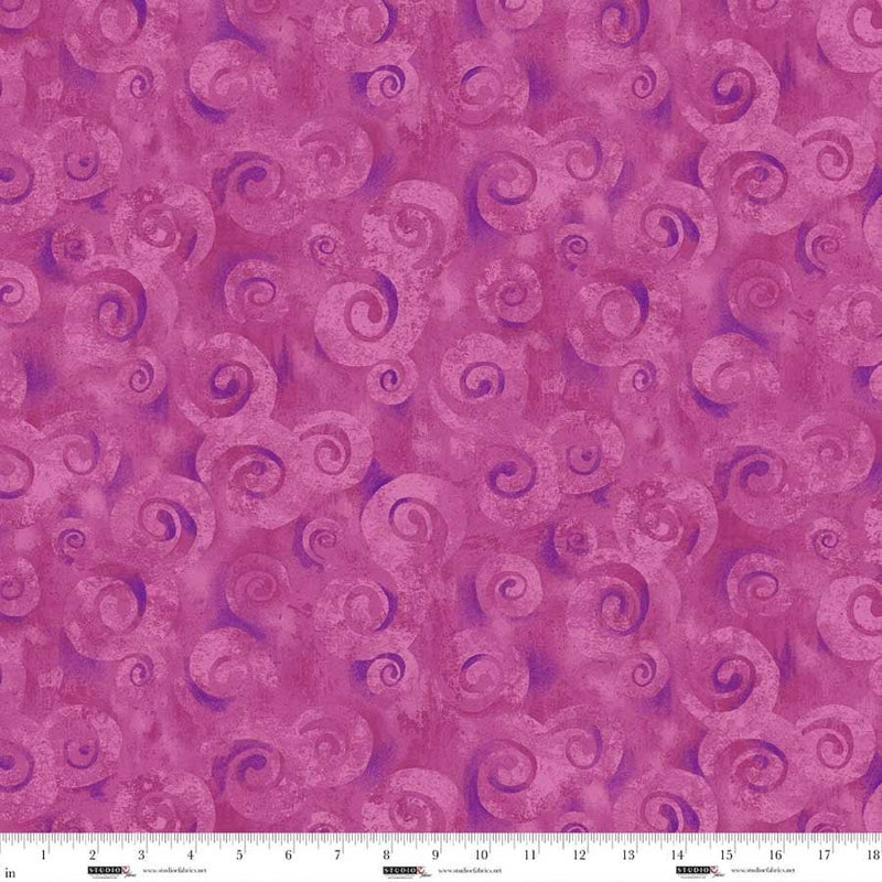 Spiral Storm Lipstick Swirl Texture 118" Orchid Cotton Wideback Fabric per yard - Choice Fabrics8780-29