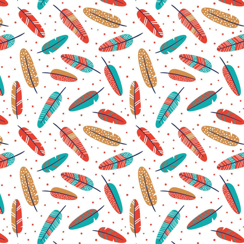 Camelot Flannels - 89230209B - 03 - Aztec Woodland Feathers - Choice Fabrics89230209B-03