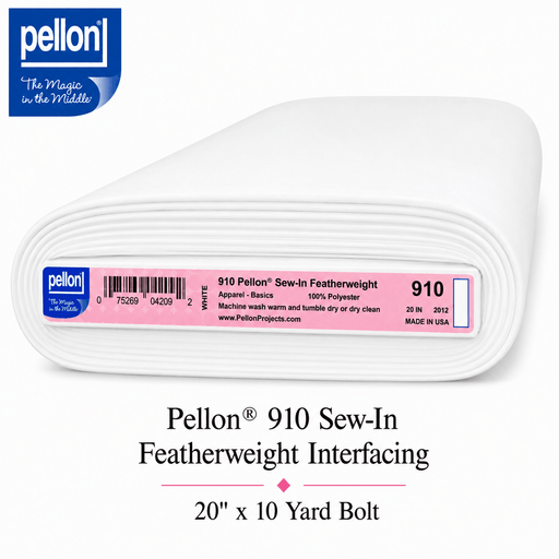 Pellon® 910 Sew-In Featherweight Interfacing 20" x 10 yard Bolt (White) - Choice FabricsDS910-B10