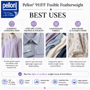 Pellon® 911FF Fusible Featherweight Interfacing – 20" x 10 yard Bolt (Black) - Choice FabricsDS911FFC-2010BOLT