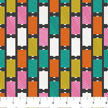Bits And Bobs Spools Black 44"/45" Cotton Fabric Per Yard - Choice Fabrics91264-99