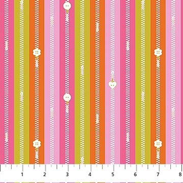 Bits And Bobs Zippers Orange 44"/45" Cotton Fabric Per Yard - Choice Fabrics91267-56