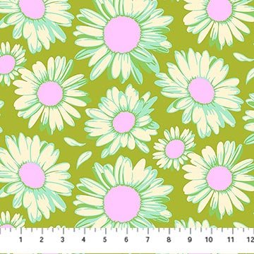 Daily Crush Sunshine Daisies Olive 44"/45" Fabric Per Yard - Choice Fabrics91281-73