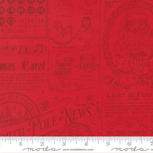 Holiday Cheer Poinsettia North Pole News 44"/45" Cotton Fabric Per Yard - Choice Fabrics20970-17