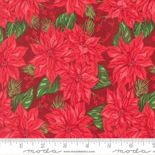 Holiday Cheer Cardinal Vintage Poinsettia Florals 44"/45" Cotton Fabric Per Yard - Choice Fabrics20971-18