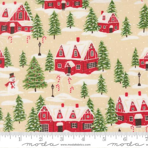 Holiday Cheer Natural Cardinals Village 44"/45" Cotton Fabric Per Yard - Choice Fabrics20972-11