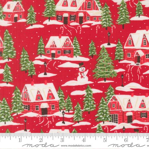 Holiday Cheer Poinsettia Cardinals Village 44"/45" Cotton Fabric Per Yard - Choice Fabrics20972-17