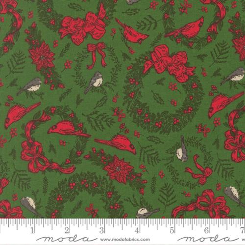 Holiday Cheer Evergreen Cardinals Wreaths 44"/45" Cotton Fabric Per Yard - Choice Fabrics20973-14