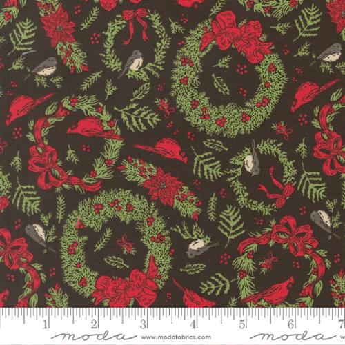 Holiday Cheer Midnight Cardinals Wreaths 44"/45" Cotton Fabric Per Yard - Choice Fabrics20973-20